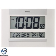 【In stock】Seiko QHL088WN QHL088W QHL088 White Digital Table Clock Quartz Thermometer Hygrometer Wall Clock PC4R