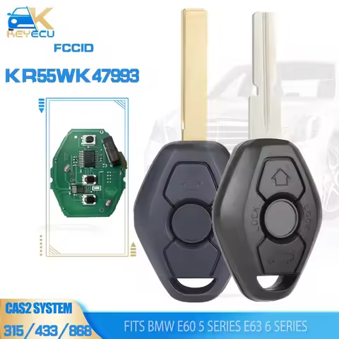 KEYECU CAS2 KR55WK47993 Remote Key 315MHz/433MHz/868MHz/315LP PCF7942 for BMW E60 5 Series, E63 6 Se