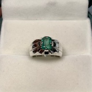 Natural Vivid Green Emerald Mens Ring Sterling Silver 925 Ring Handmade Emerald