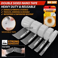 HIGHPOWER 2METER DOUBLE SIDED TAPE ADHESIVE MESH CLOTH NANO TAPE HEAVY DUTY WASHABLE TRACELESS MESH 