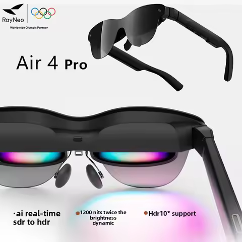 RayNeo Air 4 Pro AR Glasses 1200 Nits AI HDR10 Display Private Cinema Works with iPhone 15 16 17 Ser