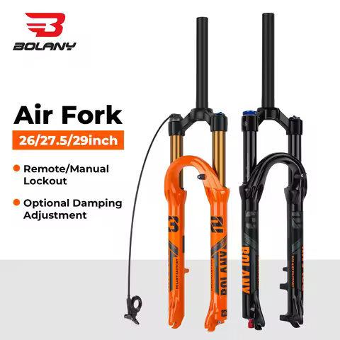 BOLANY MTB Air Fork 29Inch 120mm Travel Air Oil Suspension Rebound adjustment Lightweight Bike Fork 