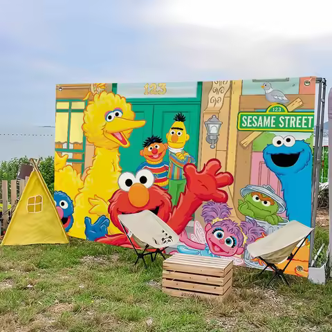 Cartoon S-Sesame-S S-StreetS flag For Outdoor Camping Bar Picnic Party Home Decoration Ornaments Ban