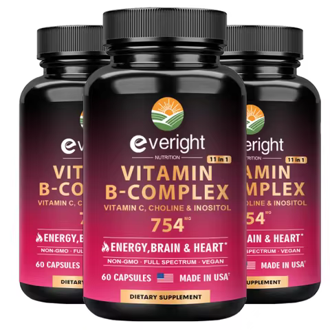 Vitamin B Complex for Energy, Brain & Heart Support - with B1, B2, B3, B5, B6, B7, B8, B9, B12 with 