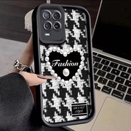 Casing Hp OPPO A54 Case Pola hati kupu-kupu yang modis silikon hitam dan putih Softcase Casing Cangk