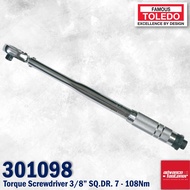 TOLEDO Hand Tools 301098 Torque Wrench - 3/8" SQ. DR. 7-108NM/5-80FT. LBS