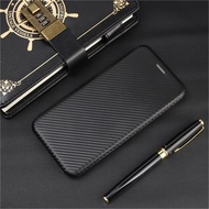 For OPPO Reno 10 5G Case Luxury Flip Carbon Fiber Skin Adsorption Case For OPPO Reno 10 Pro Plus 5G 