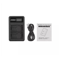 Andoer LCD2-BLF19 Dual Battery Charger for Panasonic Lumix GH5 GH4 GH3