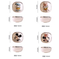 Disney Mickey Mouse Ceramic Sauce Dish Home Use Cartoon Style Seasoning Dip Ceramic Square Plate 3.5