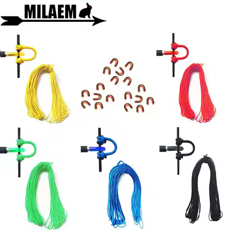 Archery 1m Bowstring Release D Loop Rope And 6pcs Brass Buckle Clip Compound Bow Outdoor Hunting Sho