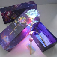 Women Gifts for Christmas, Galaxy Rose Enchanted Rainbow Flower Gift with Heart Base Best Present Id