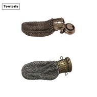 U2[Torribaly]Handmade 1920S English Coin Purse Victorian Silver Twist Lid Gate Mesh Purse Victorian 