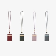 S'AIME Genuine Leather Scratch-Resistant Retractable Buckle Straight Document Holder Card Lanyard St