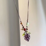 Grape Necklace Bohemian Vintage Beaded Necklace