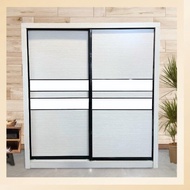 FREE INSTALL KT furniture: Almari Baju Wardrobe Sliding Door Anti-Jump Cabinet Clothes 8ft x 8ft / 6
