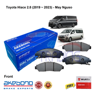 Genuine Akebono Front Brake Pads for Toyota All Hiace 2.8 (2019 - 2023) with Wurth Brake Paste