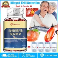 AvitaGlow Krill Oil Antarctica 120 Capsules Improves Blood Circulation Omega-3 Astaxanthin