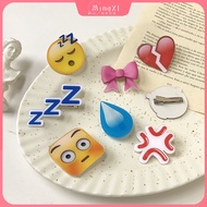 Funny Emoji Hair Clip Women Korean Water Drops Emo Side Clip Cartoon Fashion Hair Accessories