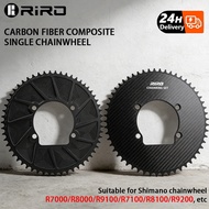 RIRO Ultra Light Carbon Fiber Road Bike Chainring BCD110 4-Bolt 52T/54T Chainwheel Positive & Negati