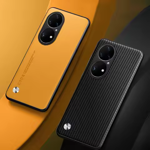 For Huawei P50 Pro Case Luxury PU Leather Phone Case For Huawei P50Pro Back Cover Matte TPU Silicone