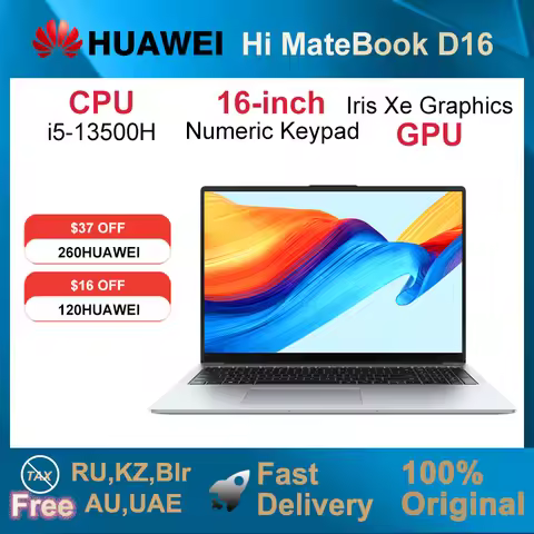 2025 Hi MateBook D16 i5-13500H 16GB 1TB 16-inch Laptop Netbook Numeric Keypad Notebook Coumpter SSD 
