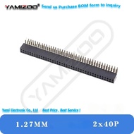 5/10pcs 1.27MM Dual Row Female Header Bent Pin Socket Connector 2*2P 3P 4P 5P 6P 8P - 20P 2*40P
