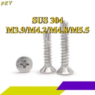 304 stainless steel countersunk cross flat head self-tapping self-drilling drill tail screw dovetail