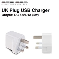 UK Plug USB Charger 3 Pin Travel Wall USB Power Adapter Plug Adapter 5w