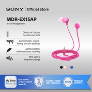 Earphone Sony MDR-EX15AP Handsfree In-ear - Black SONY Earphone Headset Headphone Original Sony Offi