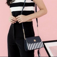 Mini Sling & Shoulder Bag Reiva Flap (Navy/White)-Les Catino Original