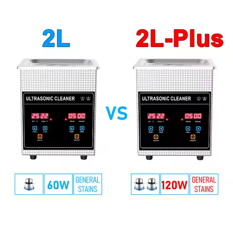 Ultrasonic Cleaner Bath 2L 120W with Degas Heater Timer Digital Display Stainless Basket Diswasher U