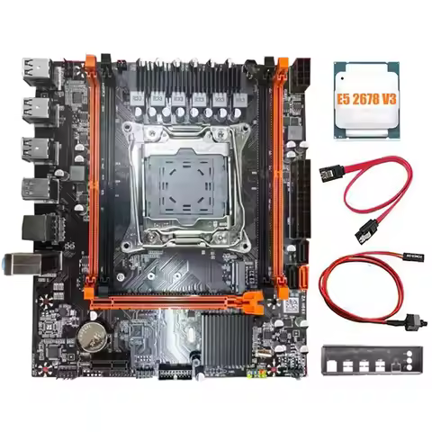 XB-M. 2 PCIE SATA3.0 X99H Desktop Motherboard+ E5 2678 V3 CPU B85 LGA2011-3 4X DDR4 REG ECC RAM Slot