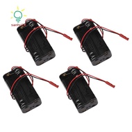 4Pack 6V 4XAA Battery Container Case Holder Pack Box JST Plug Receiver for   1/8 1/10 RC Nitro Power