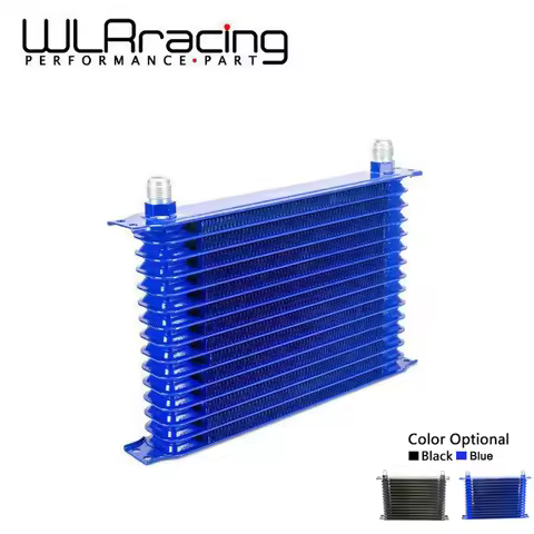 WLR RACING - BLUE UNIVERSAL 15ROW 10AN- 10AN UNIVERSAL ENGINE TRANSMISSION OIL COOLER TRUST TYPE WLR