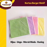 18cm x 18cm patterned burger paper, food packaging paper wrap rice paper