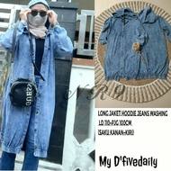 JAKET JEANS HIJABERS / TUNIK JEANS HOODIE/ OUTER JEANS