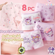 8PCS Cotton Underwear Budak Perempuan Boxer Panty Kanak-Kanak Cartoon Combed Cotton Soft Innerwear