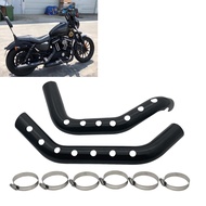 Black Exhaust Pipe Heat Shield Protective Cover Guard For Harley Sportster XL883 Iron 1200 48 72 200