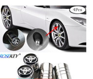 Nắp van mâm lốp bánh xe hơi ô tô logo Toyota chụp vòi hợp kim loại bảo vệ cho Vios Innova Fortuner