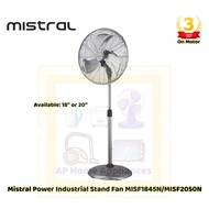 Mistral 18' | 20" Power Industrial Stand Fan MISF1845N | MISF2050N (3 Years Warranty on Motor)