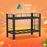 Thickened ❈ Full Steel Double Decker Bed Iron Double Deck Bed Frame Heavy Duty Bunk Bed Dormitory K