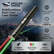 Smiling Shark Laser Pointer LS313 USB Rechargeable Dual Light Source Teaching Presentation Cat Toy