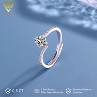 Lore Jewellery - Gold Plated Moissanite Ring - Arsy Moissanite 0.5ct ring set