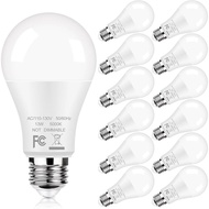 12-Pack A19 LED Light Bulbs, 100W Equivalent Bulbs, 13W 5000K Daylight White LED Bulbs with Standard