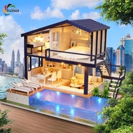 chulisia Dollhouse Kit Dollhouse Wooden Miniature for Apartment Furniture Adults
