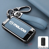 Zinc Alloy Car Key Cover Case Comfortable Leather Key Shell Fob For Mazda Mx5 Mx30 2 3 6 Cx60 Cx80 C