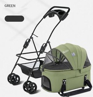 Others - BB車,寵物手推車（綠色-L碼)【可折疊-可分離】