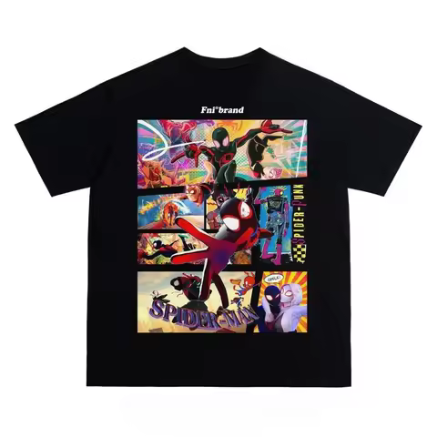 Spider-Man Across The Spider-Verse T-Shirt Unisex Loose Fit Cotton Short Sleeve Streetwear Tee