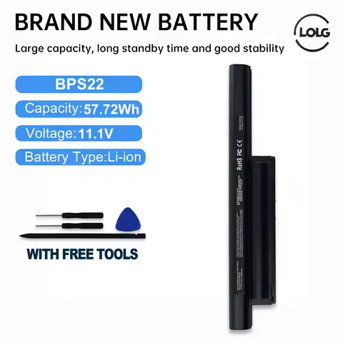 LOLG Laptop Battery BPS22 For SONY VAIO VGP-BPS22 VGP-BPL22 VGP-BPS22A VGP-BPS22/A VPC-EB3 VPC-EB33 