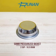 Unpressurized Basket 58mm 2 Cup Funnel Basket Portafilter 58 mm Double